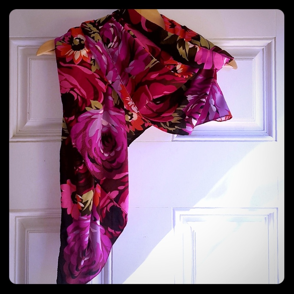 Floral Large square 39" light weight Scarf